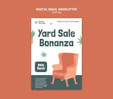 Free PSD yard sale digital newsletter  template