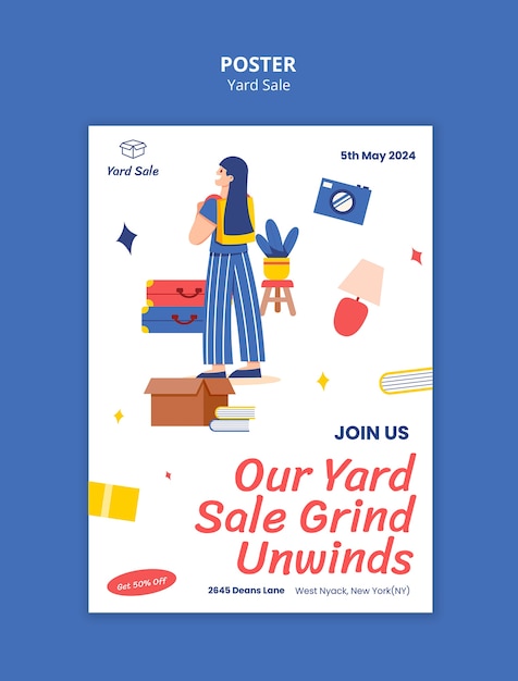 Free PSD yard sale poster template