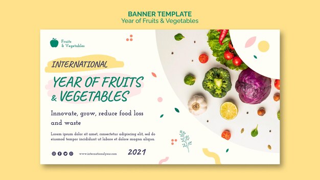 Year of fruits and vegetables banner template