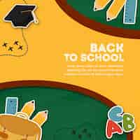 Free PSD yellow back to school poster template