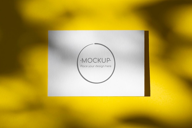 Yellow card mockup with shadow