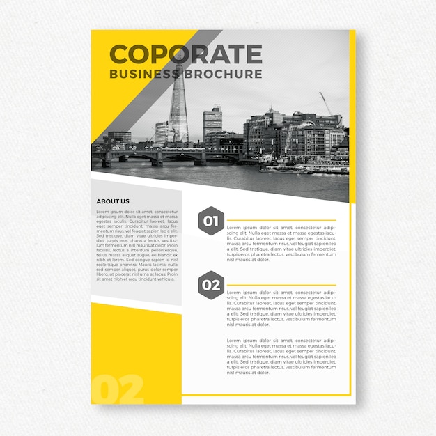 Free PSD yellow corporate brochure template