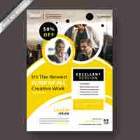 Free PSD yellow corporate flyer template