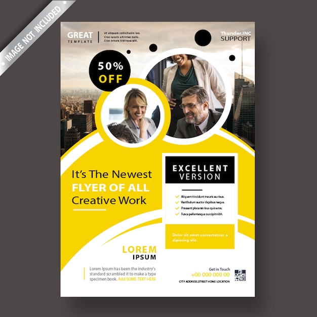 yellow corporate flyer template