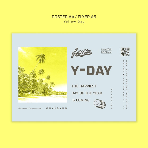 Yellow day concept flyer template