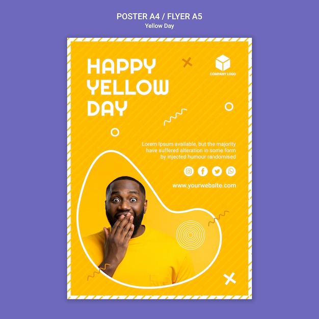 Free PSD yellow day poster