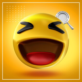 Yellow emoji with laughing expression