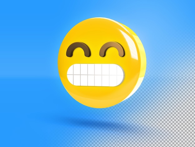 Free PSD a yellow emoticon with a big smile on it