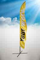 Free PSD yellow flag mock up