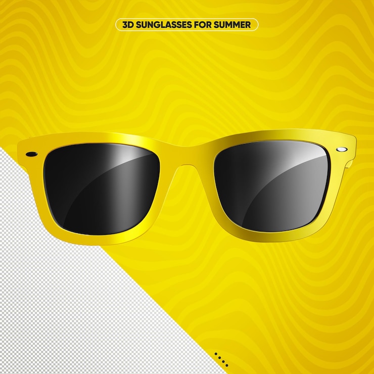 Free PSD yellow front sunglasses with black lenses