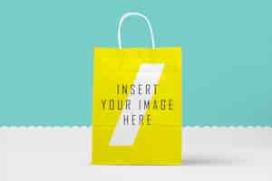 Free PSD yellow paper bag mock up