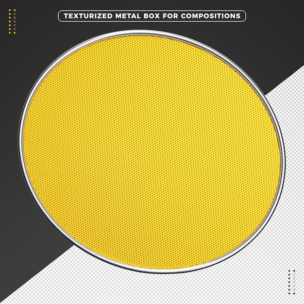 Free PSD yellow realistic metal round box for composition