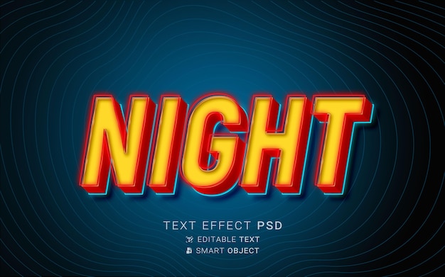 Yellow and red text effect neon