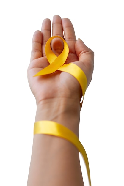 Free PSD yellow ribbon isolated