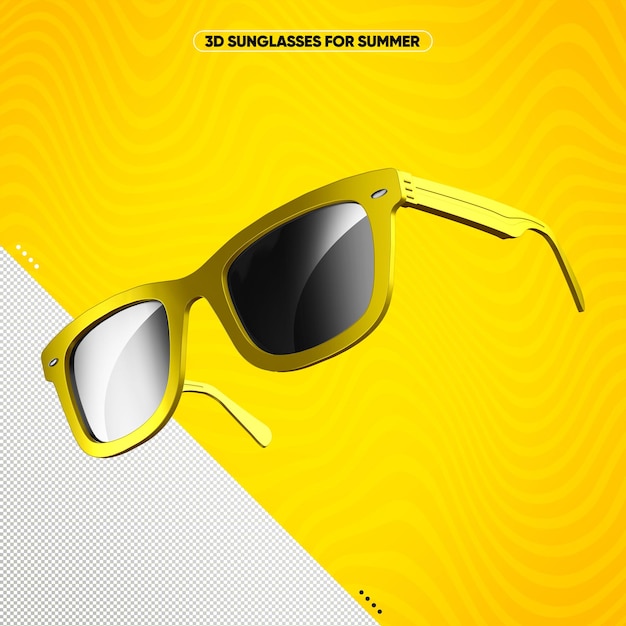 Free PSD yellow sunglasses with black lens