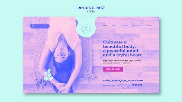 Free PSD yoga ad landing page template