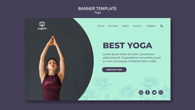 Yoga banner template concept