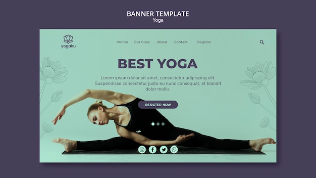 Concetto di modello di banner yoga