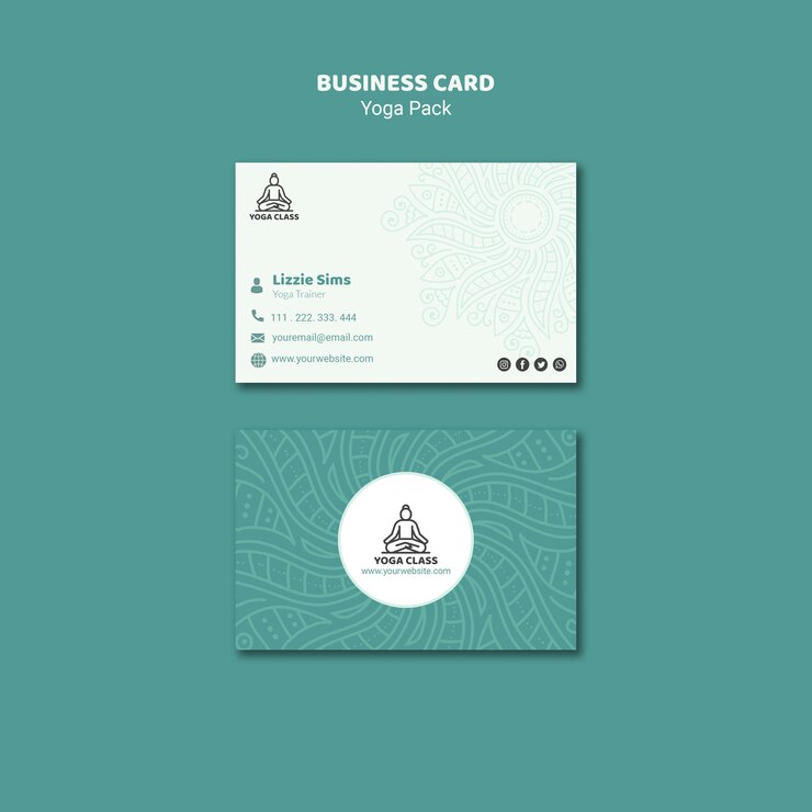 Free PSD yoga business card concept