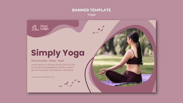 PSD gratuito modello di banner di classe di yoga