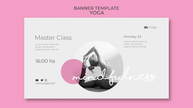 PSD gratuito modello di banner di classe di yoga