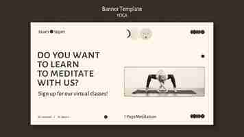 Free PSD yoga class horizontal banner template