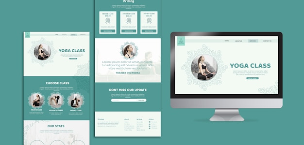 Free PSD yoga class pack template concept