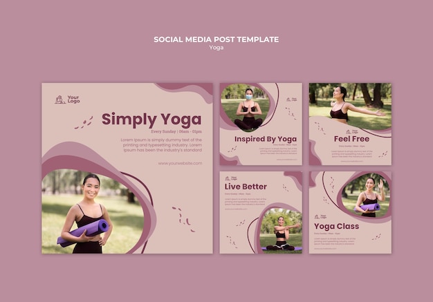 Free PSD yoga class social media post template