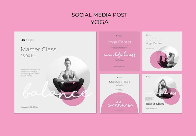 Post sui social media delle lezioni di yoga