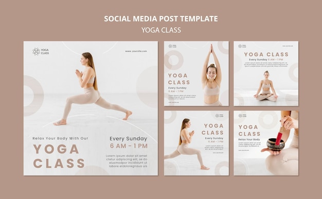 Free PSD yoga class social media post