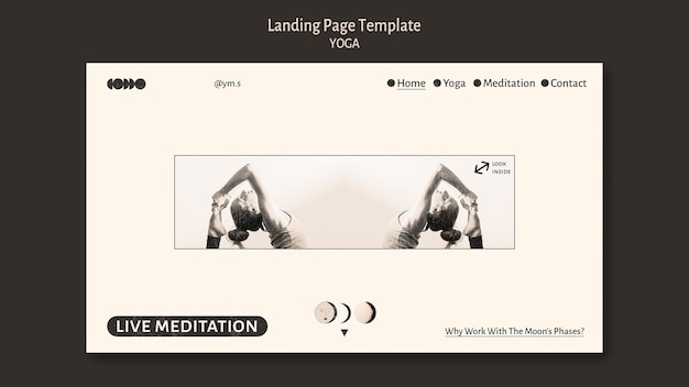 Yoga colorless design landing page template