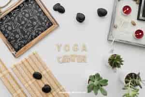 Free PSD yoga composition with lettering