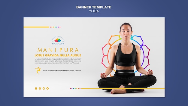 PSD gratuito modello di banner concetto yoga