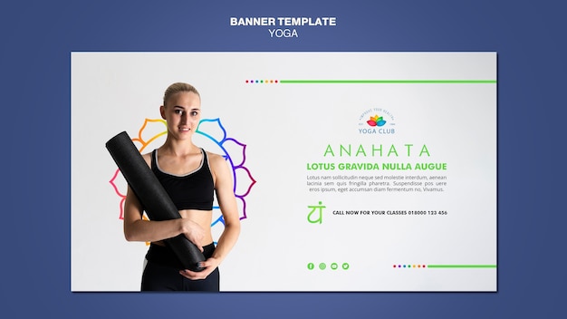 PSD gratuito modello di banner concetto yoga