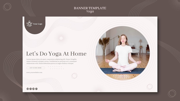 PSD gratuito modello di banner di concetto di yoga