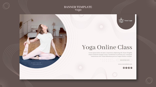 Modello di banner di concetto di yoga