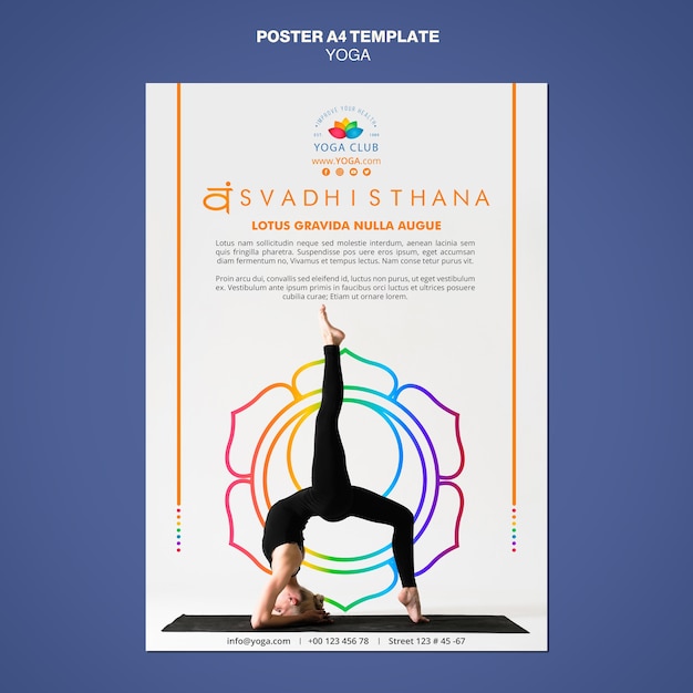 Free PSD yoga concept poster template