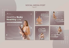 yoga exercises social media posts