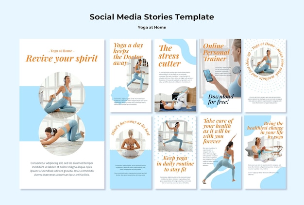 Yoga at home social media stories