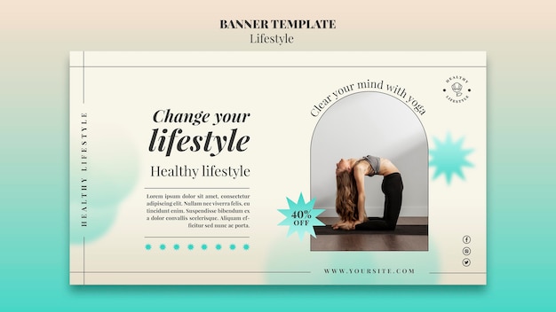 Yoga horizontal banner template