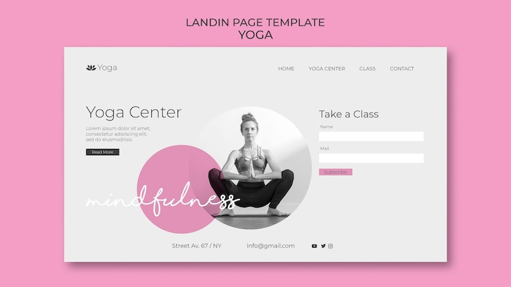 मुफ़्त PSD yoga landing page web template