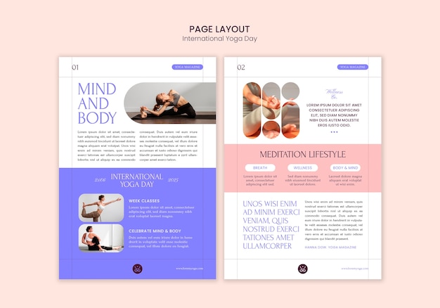 yoga magazine page layout for international yoga day
