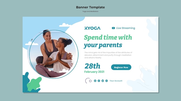 Yoga and meditation banner template