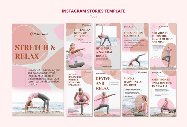 Yoga and meditation instagram stories template