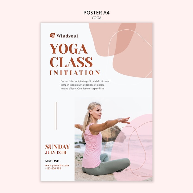 Free PSD yoga and meditation poster template