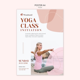 Modello di poster di yoga e meditazione