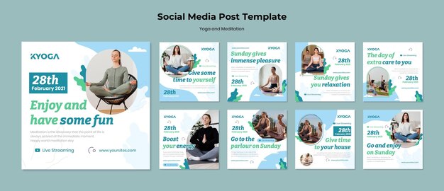 yoga and meditation social media posts