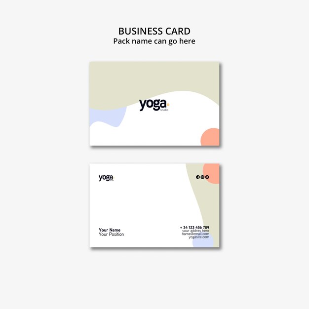 Yoga minimalist business card template