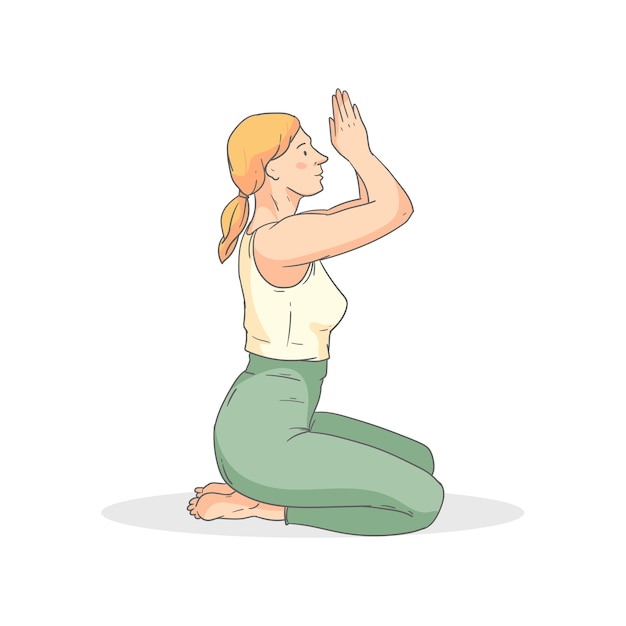 Yoga pose and meditation isolated