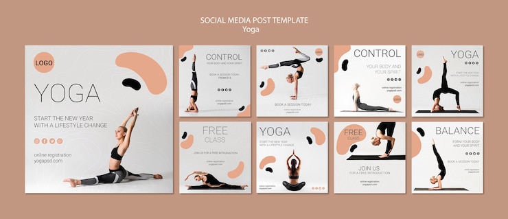 Free PSD yoga social media post template